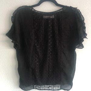 Zara Black Lace Blouse-M